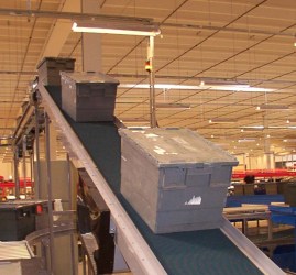 Factory Conveyor moving boxes